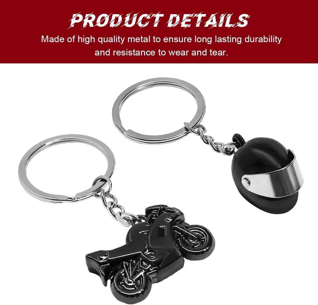 2 PCS Motorcycle Helmet Keychain, Creative Motorcycle Keychain Helmet Key Fob