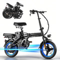 14" Folding Electric Bike for Adults & Teens, Peak 500W Motor, Up to 25 MPH, Long-Range Mini Commuter E-Bike