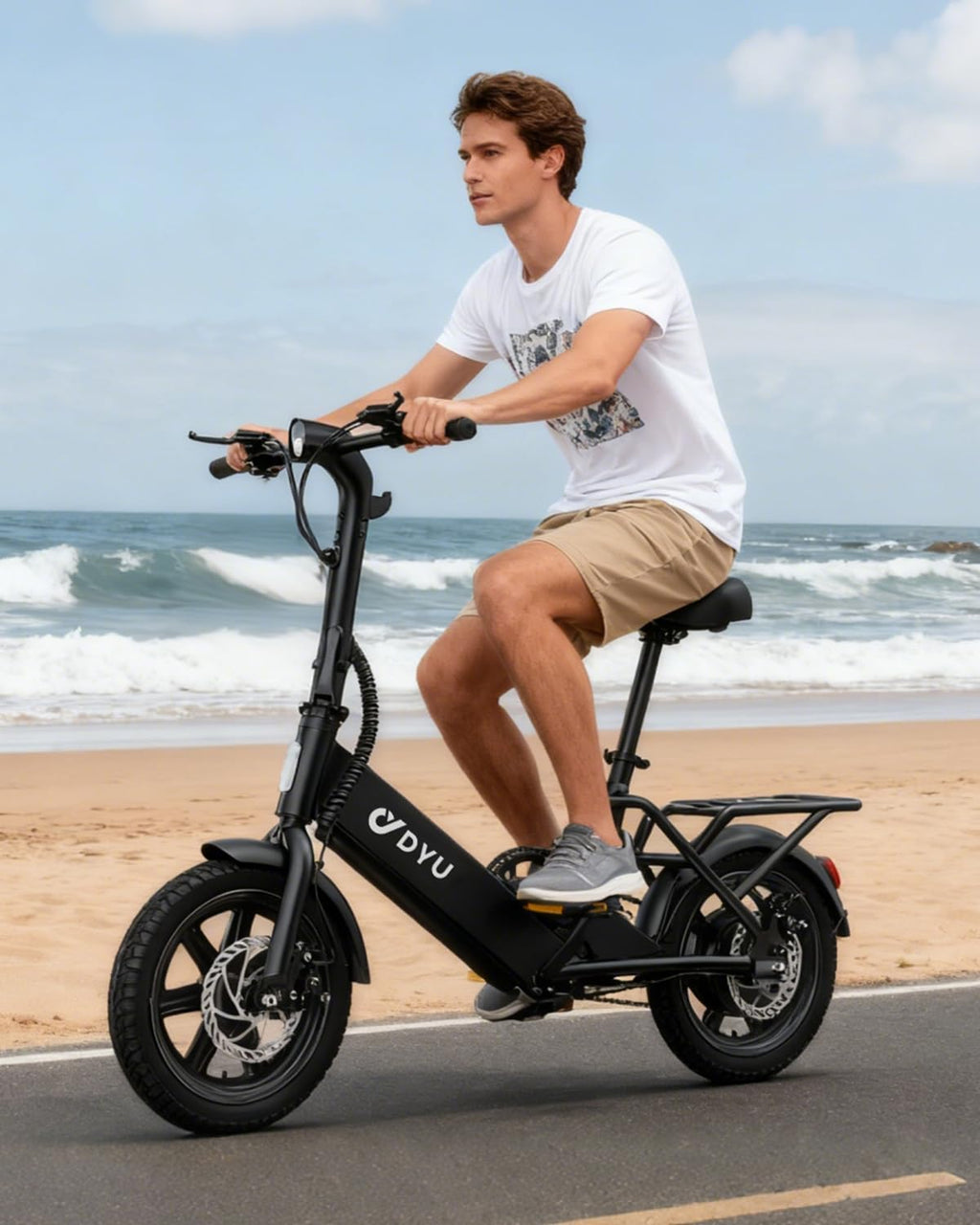 Folding Electric Bike for Adults & Teens with 350W Motor, 3 Assist Levels, Dual Disc Brakes & Commuter Design