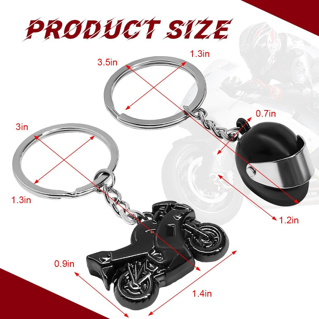 2 PCS Motorcycle Helmet Keychain, Creative Motorcycle Keychain Helmet Key Fob
