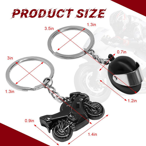2 PCS Motorcycle Helmet Keychain, Creative Motorcycle Keychain Helmet Key Fob