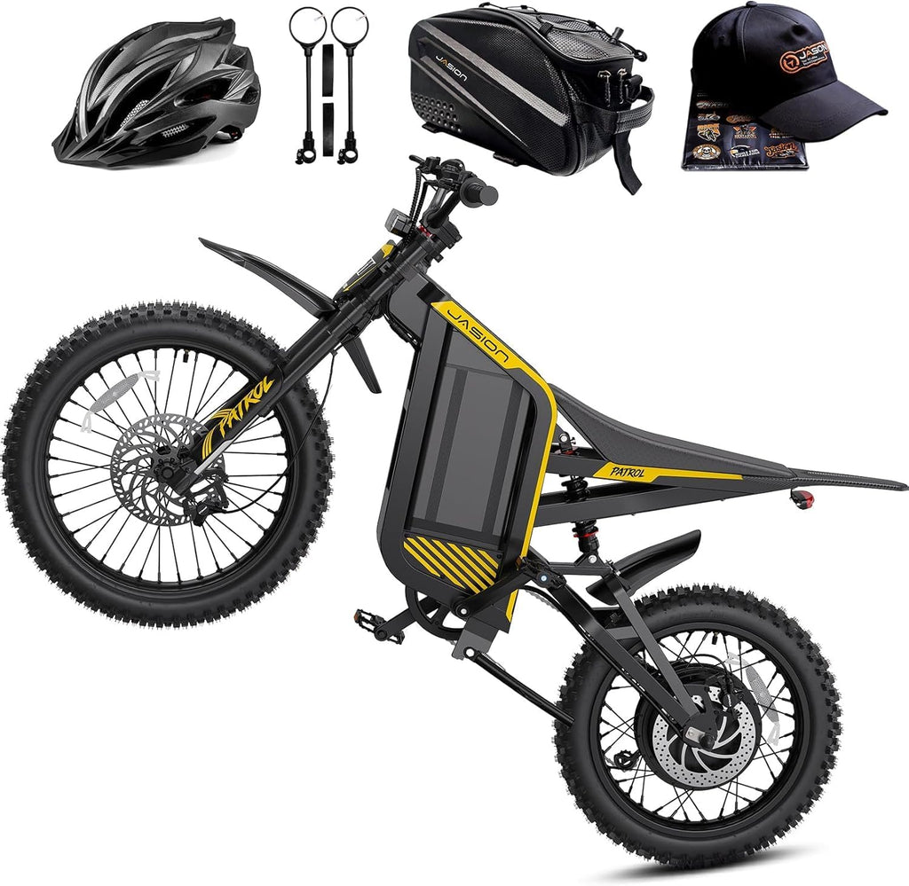 Electric Dirt Bike for Adults & Teens, 4000W Peak Motor, Up to 40 MPH, 50 Mile Range, Dual Suspension, Hydraulic Brakes, Off-Road Electric Bike
