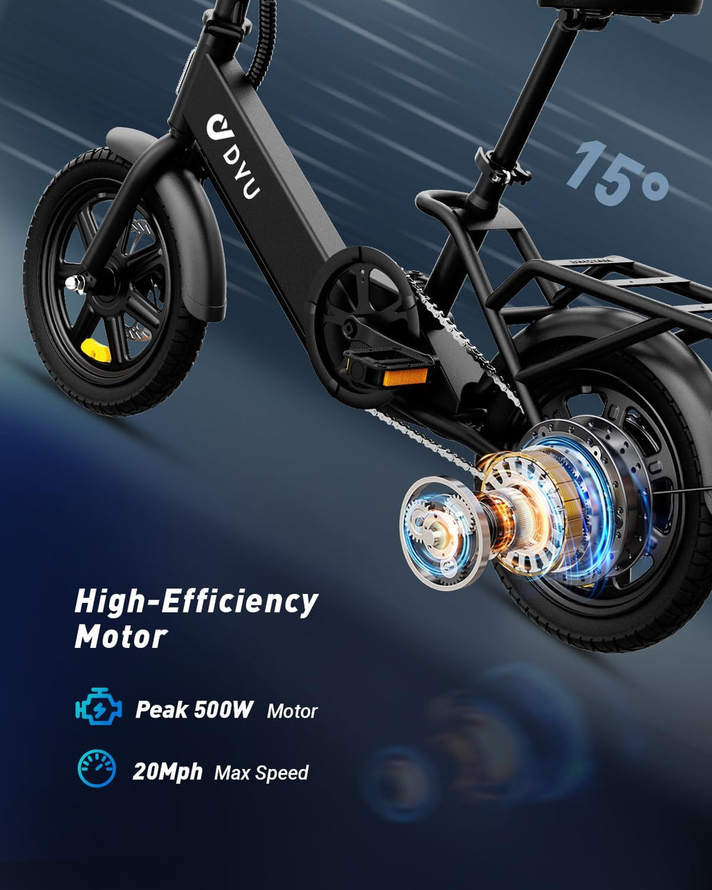 Folding Electric Bike for Adults & Teens with 350W Motor, 3 Assist Levels, Dual Disc Brakes & Commuter Design