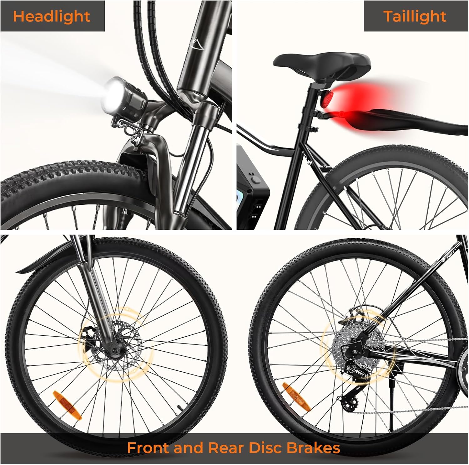 26" Electric Bike for Adults with 1000W Peak Motor, App Control, Front Suspension, Up to 20 MPH & 70+ Miles Range