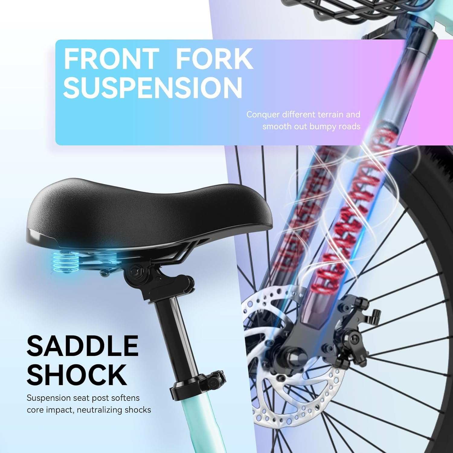 24" Step-Through Electric Bike for Adults, 1000W Peak Motor, Up to 65 Mile Range, 7-Speed City Cruiser Commuter E-Bike with Front Basket