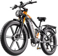 3000W Peak Dual Motor Electric Bike for Adults, 26" Fat Tire Full Suspension E-Bike, Up to 32 MPH Speed, Hydraulic Dual Disc Brakes & Aluminum Frame Mountain Bicycle