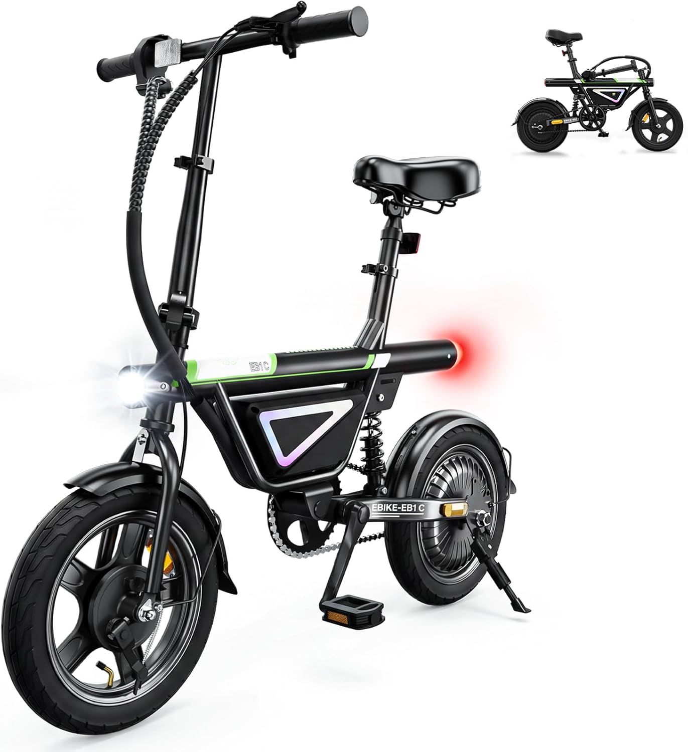 Electric Bike for Adults, 26" Commuter & 14" Foldable E-Bike, 1000W/1500W Peak Motor, Up to 55–80 Miles Range, Removable Power Pack for Urban Commuting