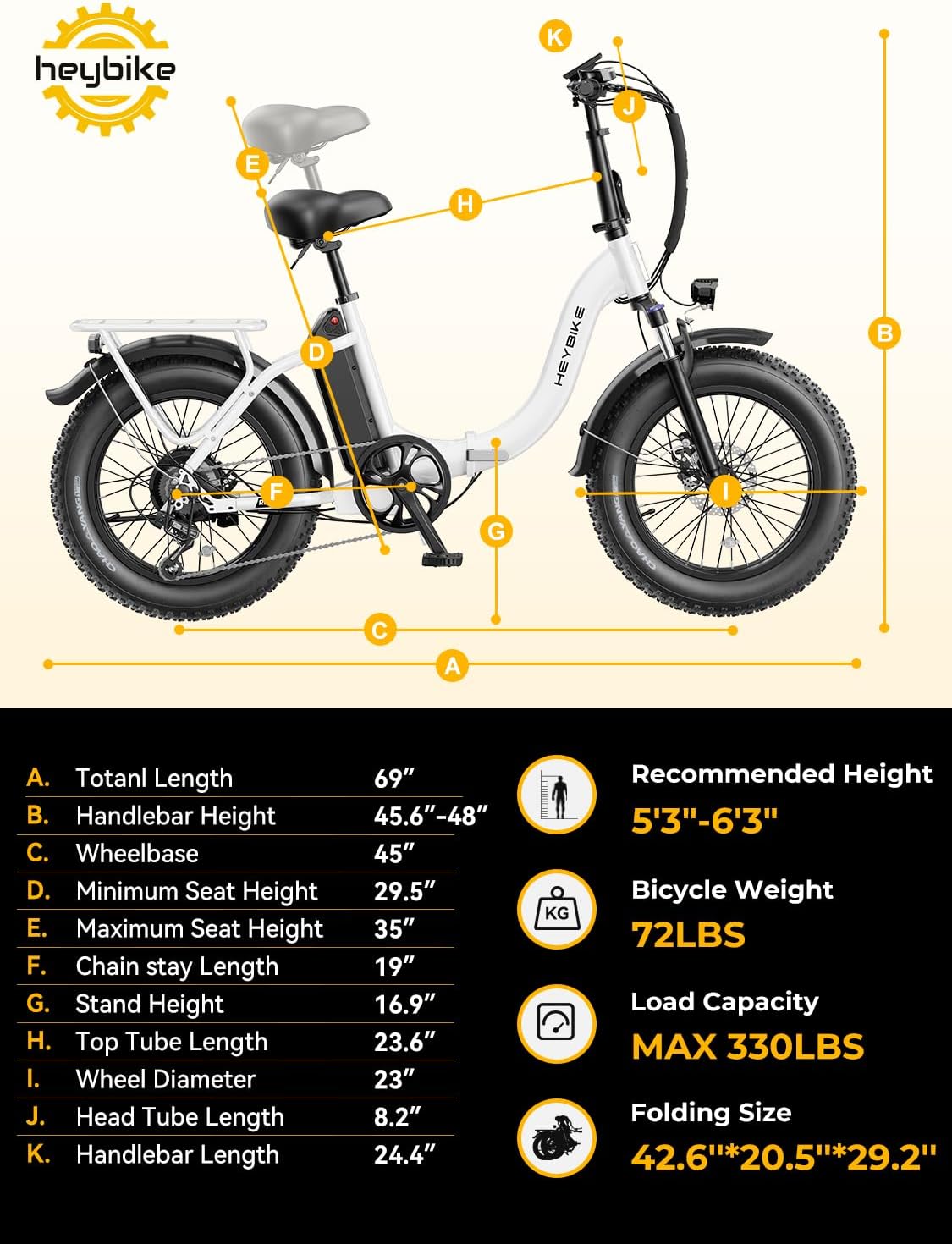 20" Foldable Fat Tire Electric Bike for Adults, 1400W Peak Motor, Up to 28 MPH, Step-Thru All-Terrain E-Bike with Front Suspension