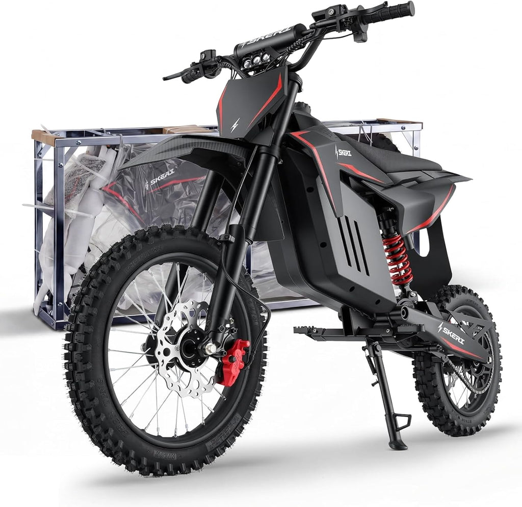 Electric Dirt Bike for Adults & Teens, 3200W Motor, Up to 37 MPH, 14"/12" Fat Tire Off-Road E-Bike, Dual Suspension, Hydraulic Disc Brakes