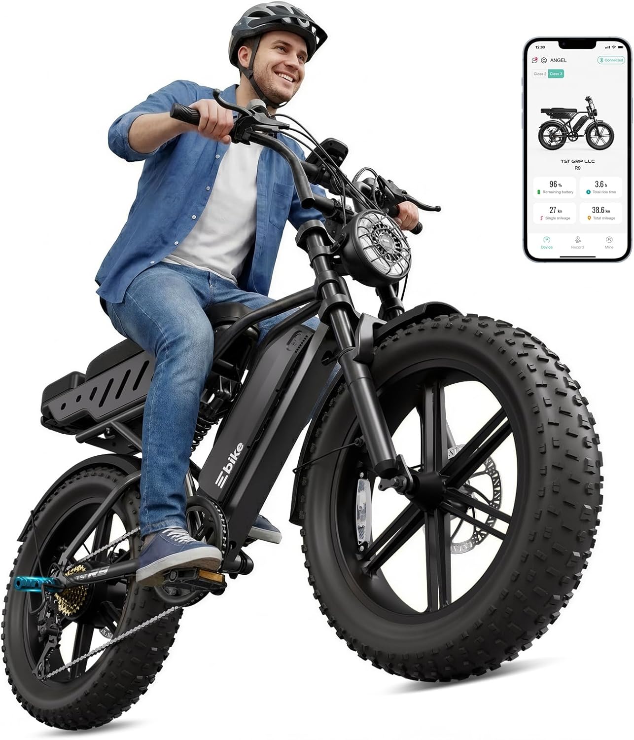 Retro Fat Tire Electric Bike for Adults – Full Suspension E-Bike with App Control, Long Range & All-Terrain Performance