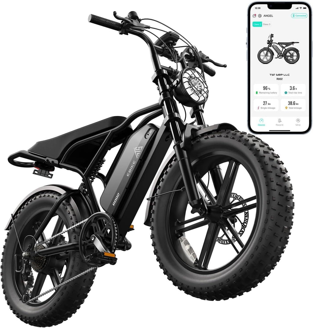 1500W Peak Electric Bike for Adults, 20" Fat Tire All-Terrain E-Bike, Up to 60–110 Miles Range, Electric Dirt Bike Style, UL 2849 Certified