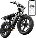 1500W Peak Electric Bike for Adults, 20" Fat Tire All-Terrain E-Bike, Up to 60–110 Miles Range, Electric Dirt Bike Style, UL 2849 Certified
