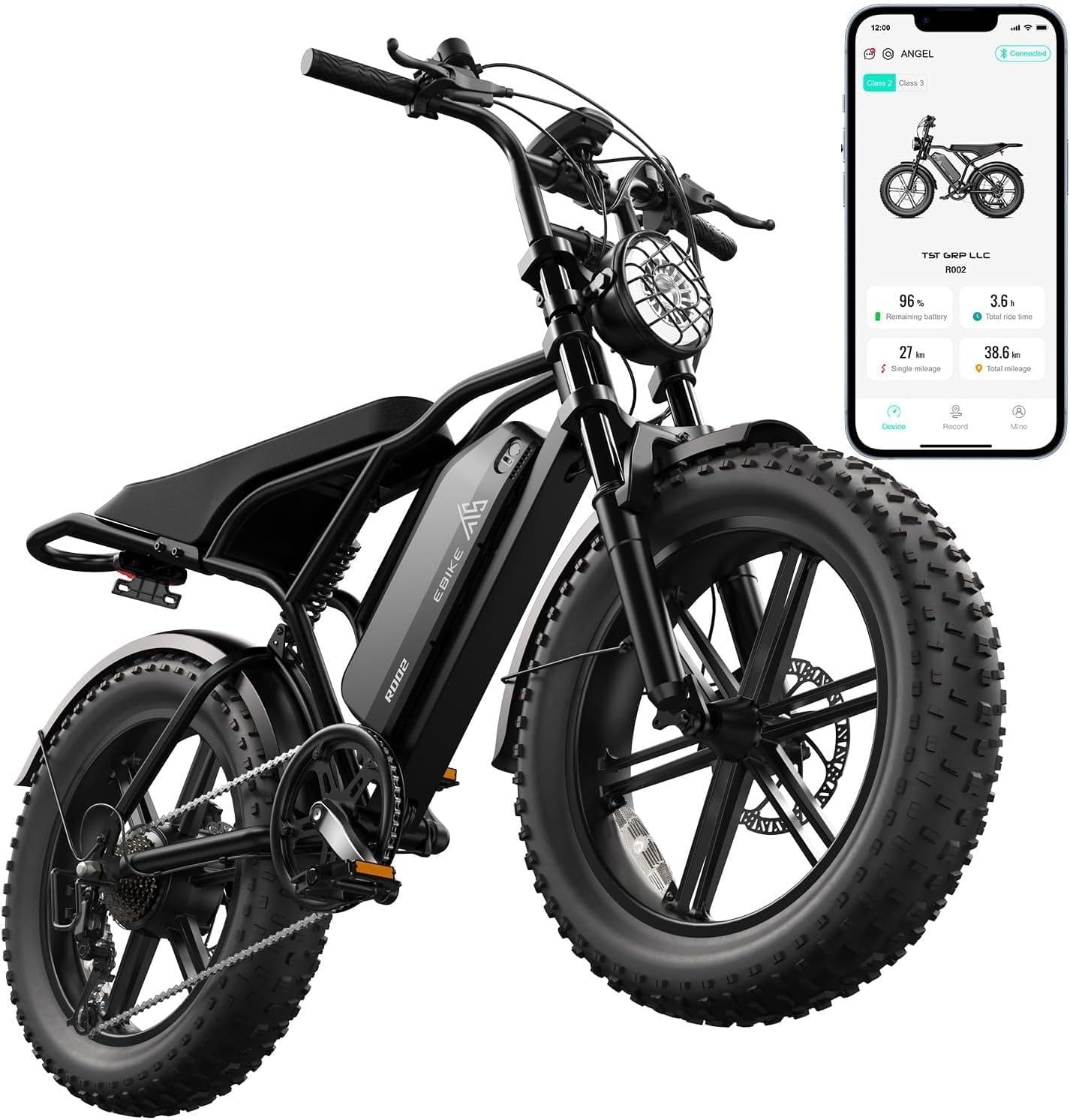 1500W Peak Electric Bike for Adults, 20" Fat Tire All-Terrain E-Bike, Up to 60–110 Miles Range, Electric Dirt Bike Style, UL 2849 Certified