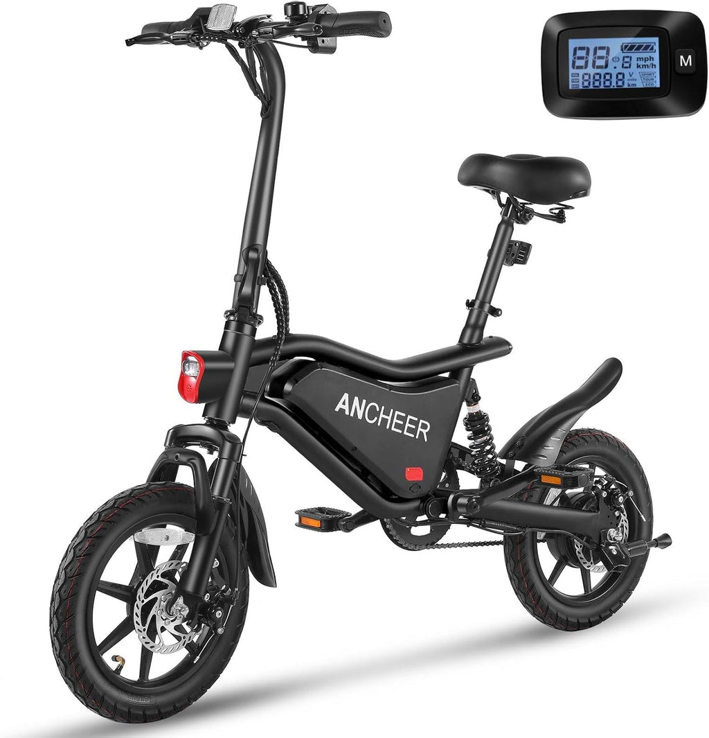 14" Foldable Electric Bike for Adults & Teens, 500W Peak Motor, Up to 19.8 MPH, Triple Shock Absorption, Compact Commuter E-Bike with Cruise Control