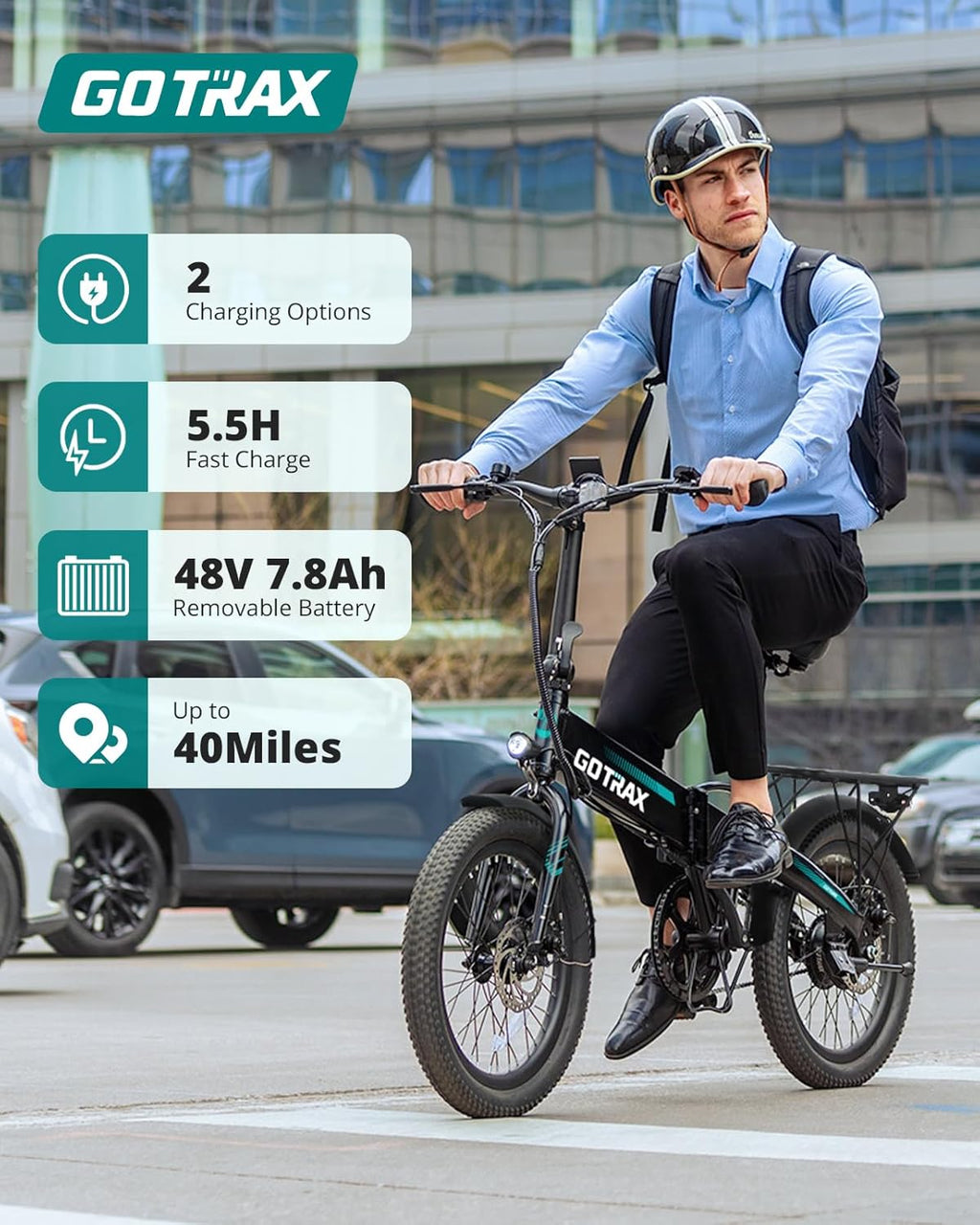 20" Folding Electric Bike for Adults, Peak 500W Motor, Up to 20 MPH, Long-Range Commuter E-Bike with LCD Display & 5 Pedal Assist Levels