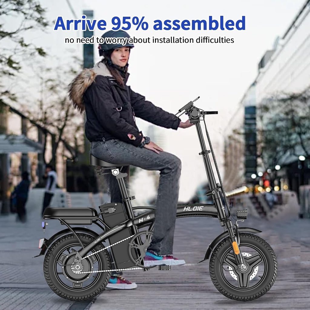 14" Foldable Electric Bike for Adults & Teens, Peak 750W Motor, Up to 23 MPH, Mini Commuter E-Bike with Up to 35 Miles Pedal-Assist Range