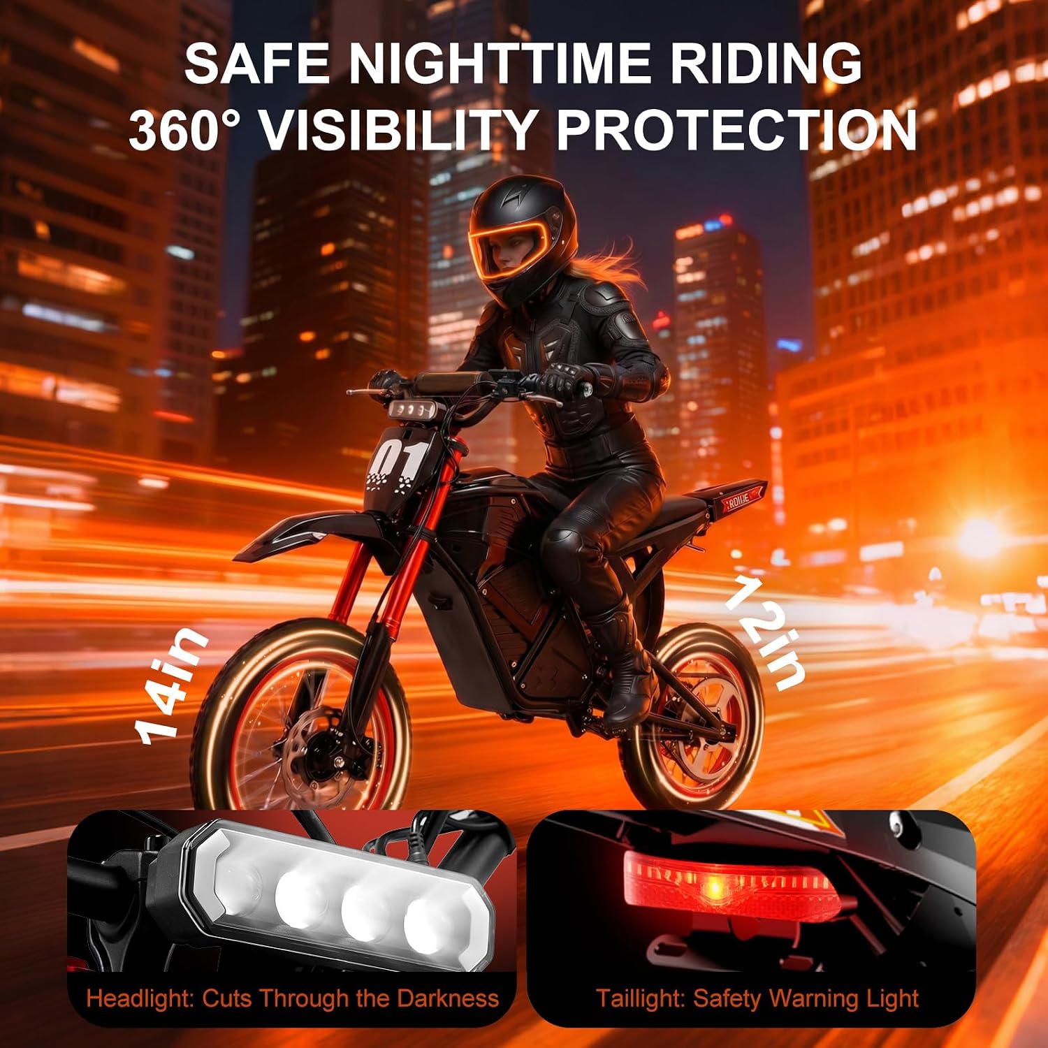 Off-Road Electric Dirt Bike for Teens & Adults – 3600W Mid-Drive Motor, 38 MPH Electric Motorcycle with Nitrogen Shock Absorbers