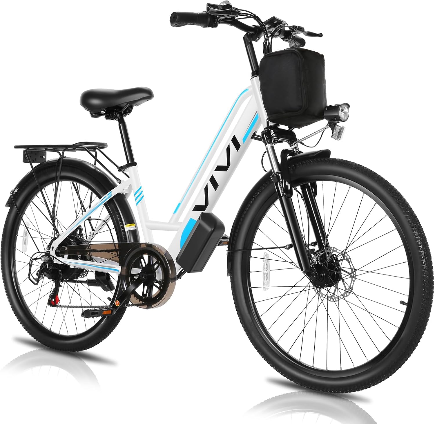 26" Step-Through Electric Bike for Adults with 750W Peak Motor, 7-Speed Gear System, Cruise Control, Up to 20 MPH & 50 Miles Range