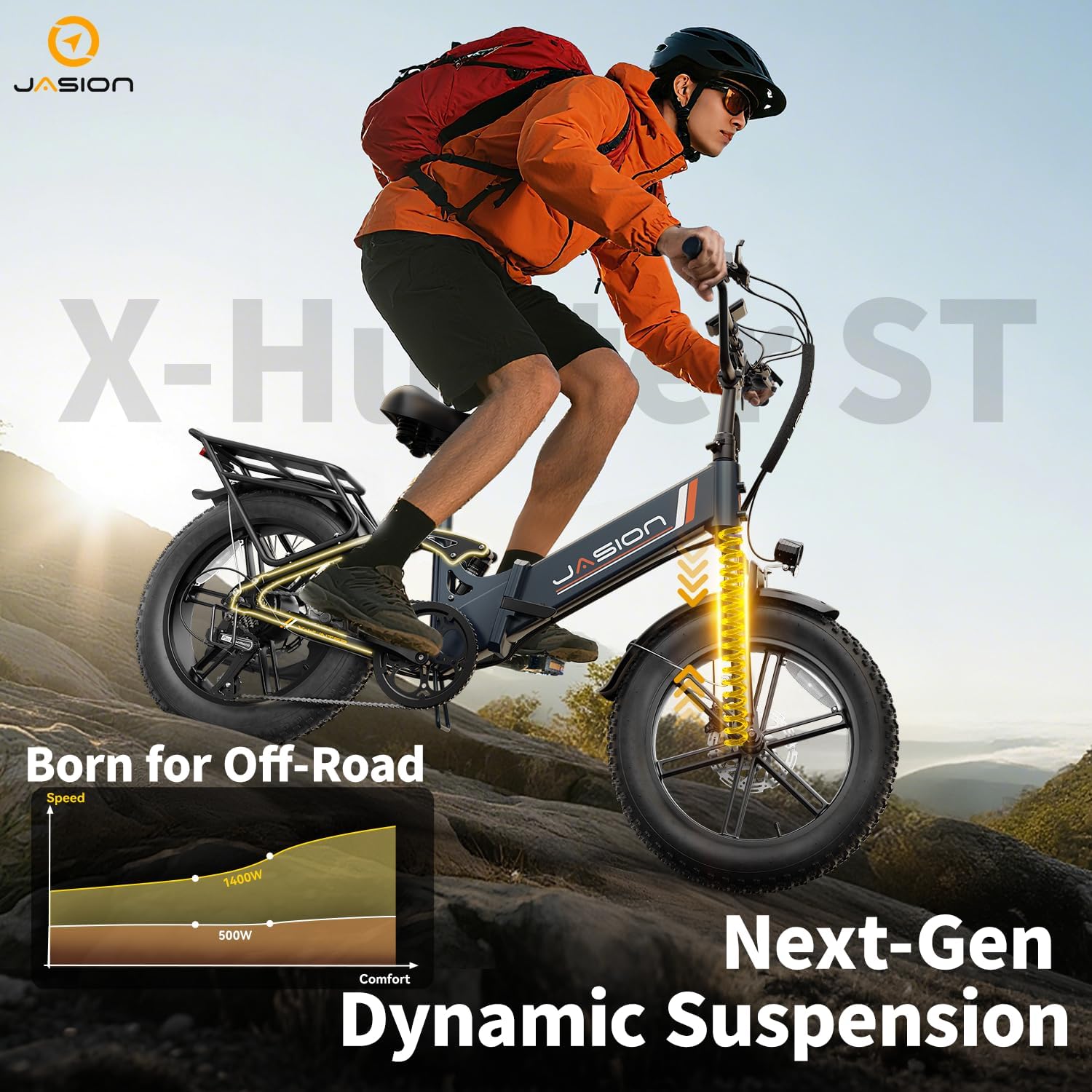 20" Foldable Fat Tire Electric Bike for Adults, 1800W/1400W Peak Motor, Up to 30 MPH, Up to 80/70 Mile Range, All-Terrain Folding E-Bike