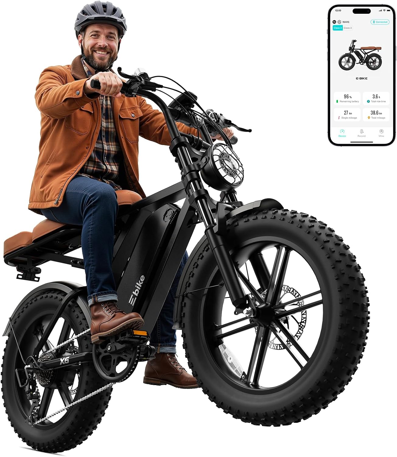 20" × 4.0" Fat Tire Electric Bike for Adults, 1500W Peak Motor, Up to 70–130 Mile Range, 7-Speed All-Terrain Commuter E-Bike
