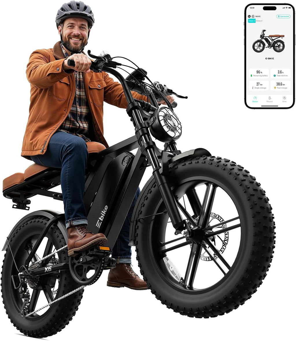 20" × 4.0" Fat Tire Electric Bike for Adults, 1500W Peak Motor, Up to 70–130 Mile Range, 7-Speed All-Terrain Commuter E-Bike