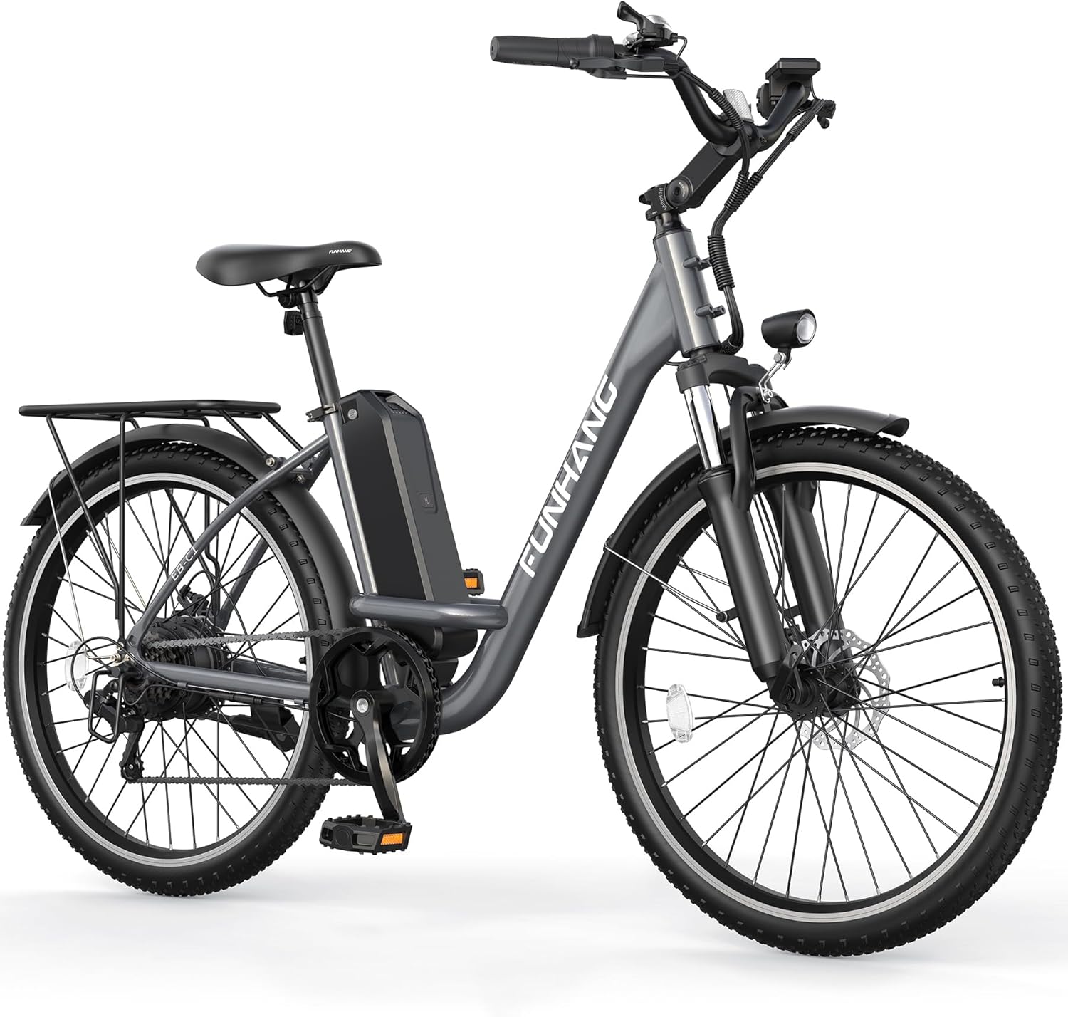 1000W Peak Electric City Cruiser Bike for Adults, 26" E-Bike with Up to 20 MPH Speed, 50 Miles Range, 7-Speed Gear System, Adjustable Stem & UL 2849 Certified