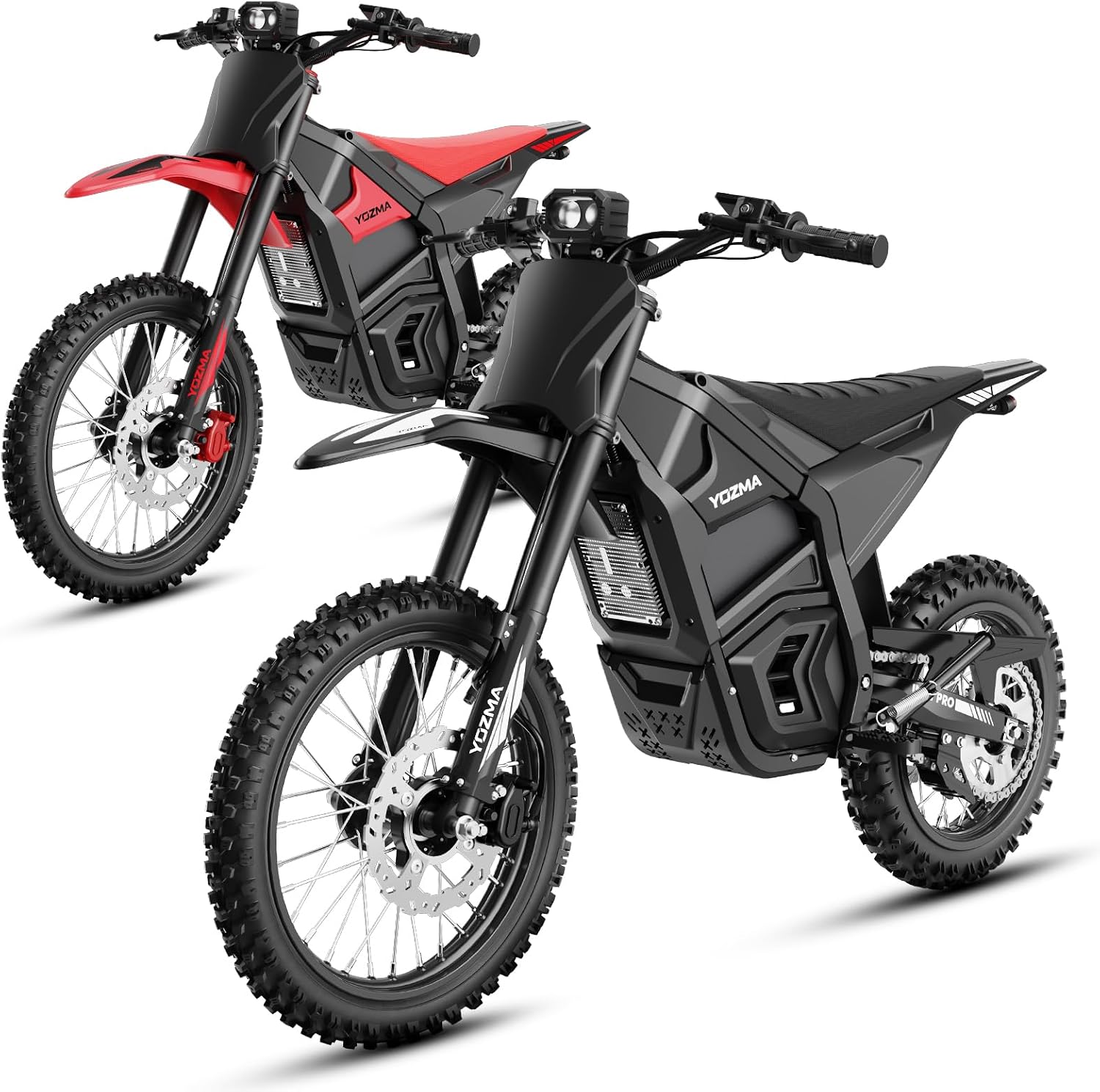 Electric Dirt Bike, 5500W Peak Mid-Drive Motor, Up to 50 MPH, Up to 60 Mile Range, Hydraulic Brakes, Dual Suspension, 17"/14" Off-Road Tires