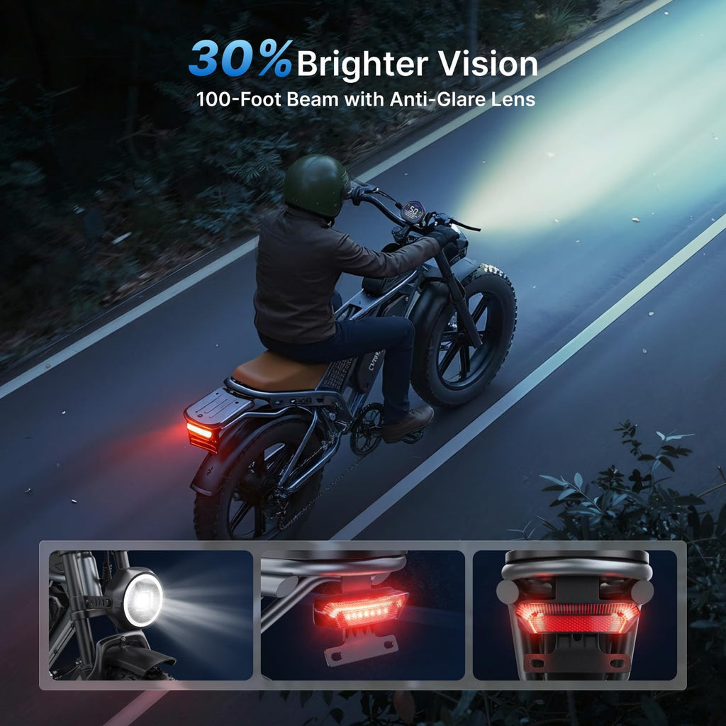 2000W Peak Electric Dirt Bike for Adults, 20" Fat Tire E-Bike with Up to 28 MPH Speed, Dual Suspension & Long-Range Battery Options (70–160 Miles)