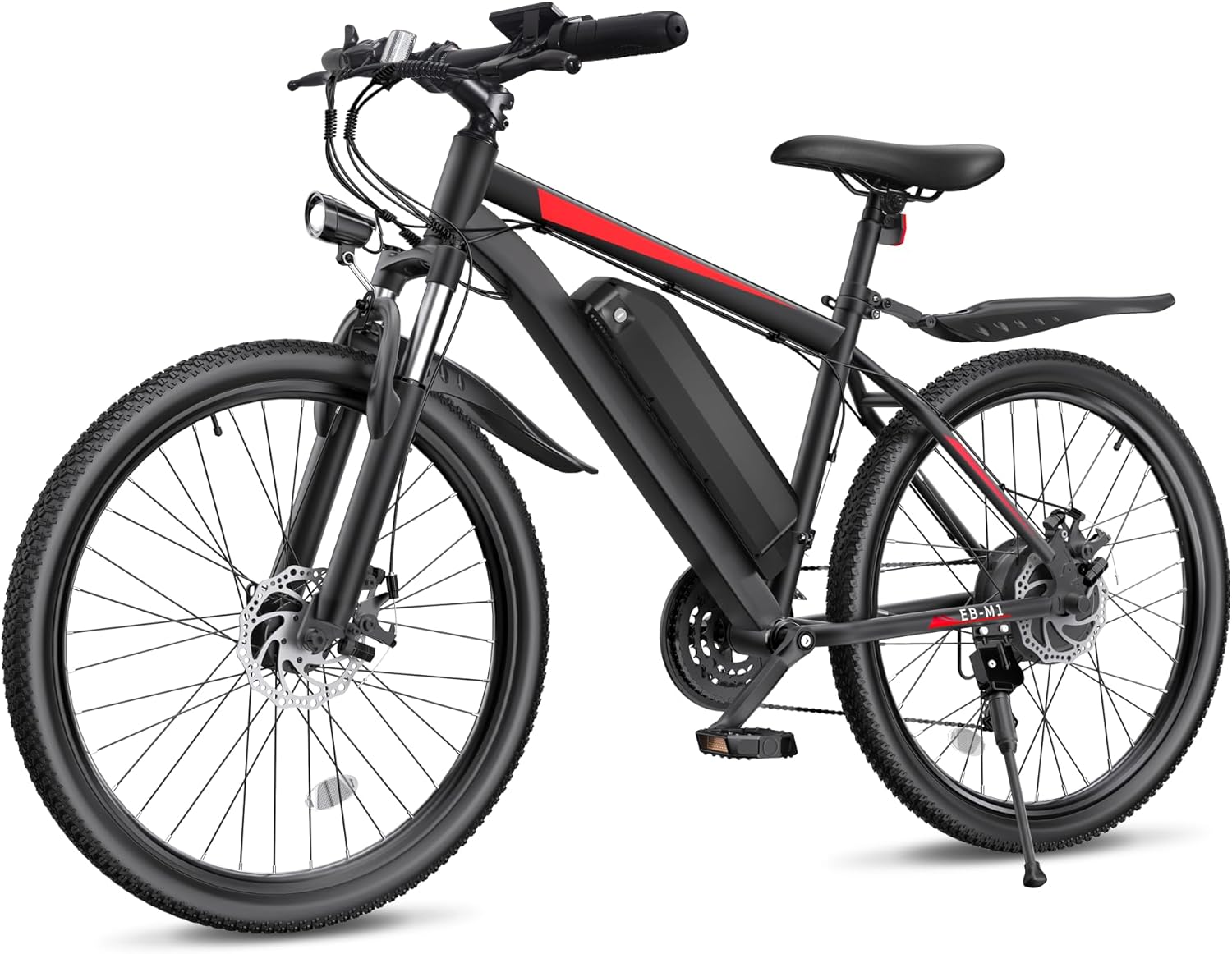 26" Electric Mountain Bike for Adults, 1000W Peak Motor E-Bike, Up to 20 MPH & 50 Miles Range, 7-Speed Gear System, Front Suspension, LCD Display, UL 2849 Certified