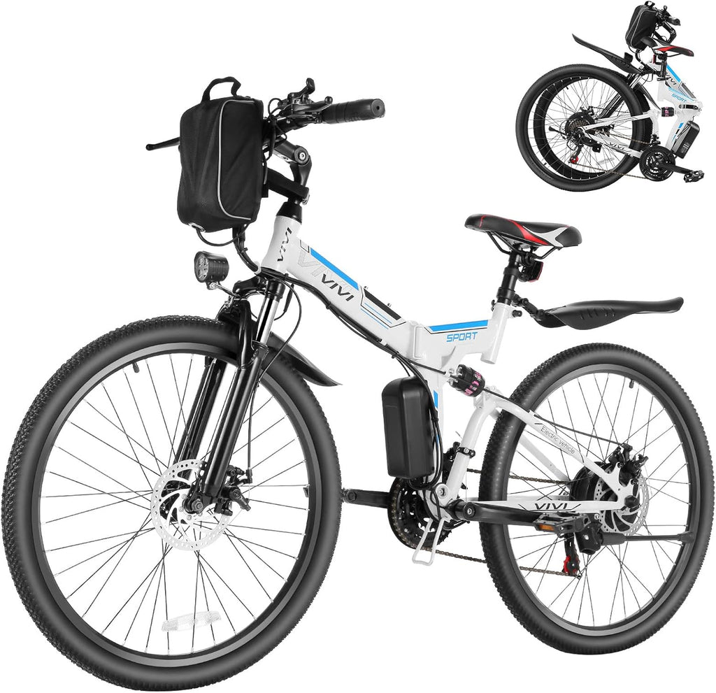 26" Folding Electric Mountain Bike for Adults, Peak 750W Motor, Up to 20 MPH, Dual Suspension Commuter E-Bike