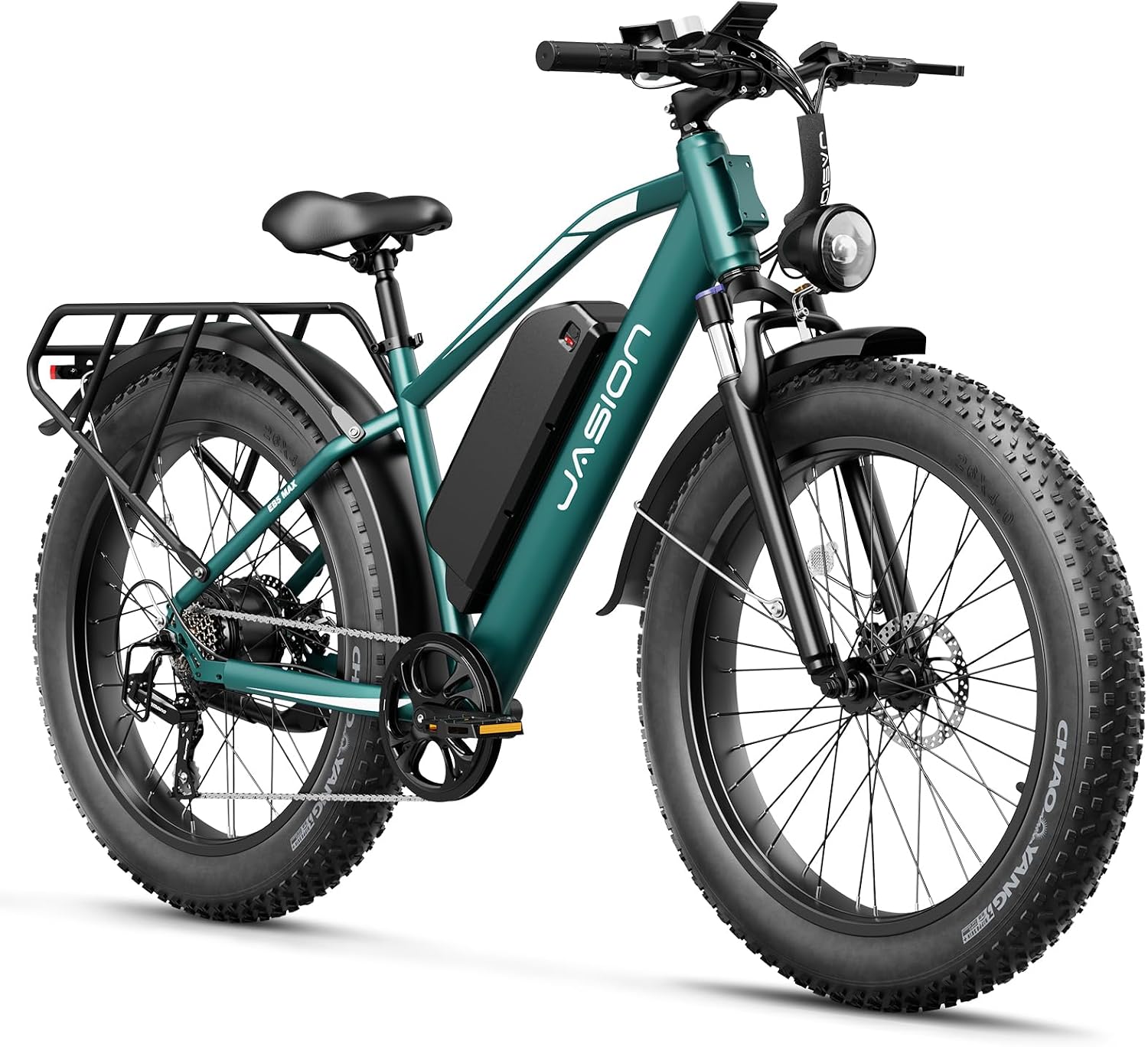 26" × 4" Fat Tire Electric Bike for Adults, 1500W Peak Motor, Up to 28+ MPH, Electric Mountain E-Bike with Rear Rack, Cruise Control & 7-Speed