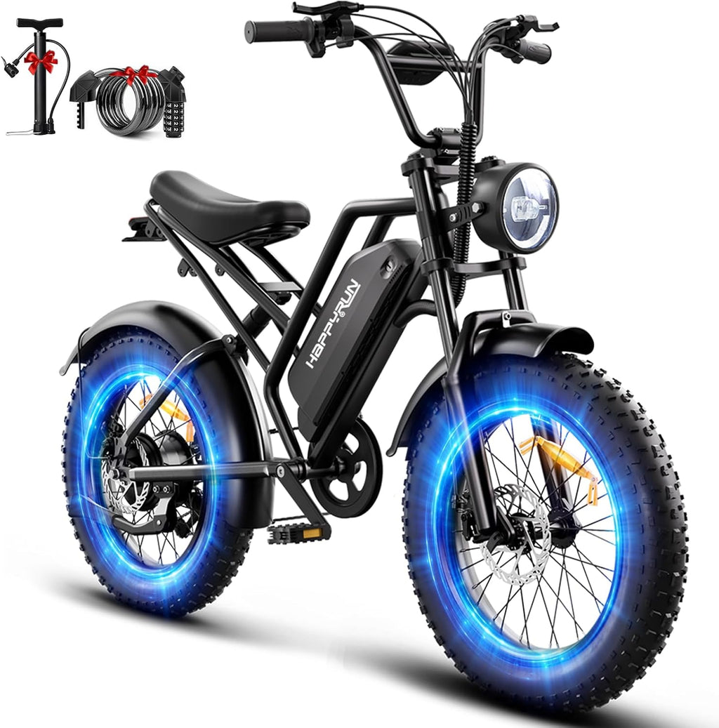 20" Fat Tire Electric Bike for Adults, 1500W Motor, Up to 68+ Mile Range, All-Terrain Electric Mountain E-Bike