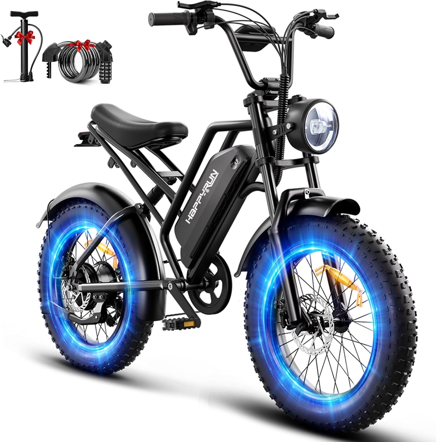 20" Fat Tire Electric Bike for Adults, 1500W Motor, Up to 68+ Mile Range, All-Terrain Electric Mountain E-Bike