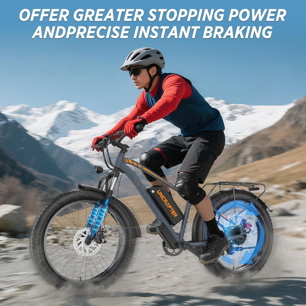 26" × 4" Fat Tire Electric Mountain Bike for Adults, 1500W Peak Motor, Up to 32 MPH, Up to 90 Mile Range, 7-Speed Full Suspension E-Bike