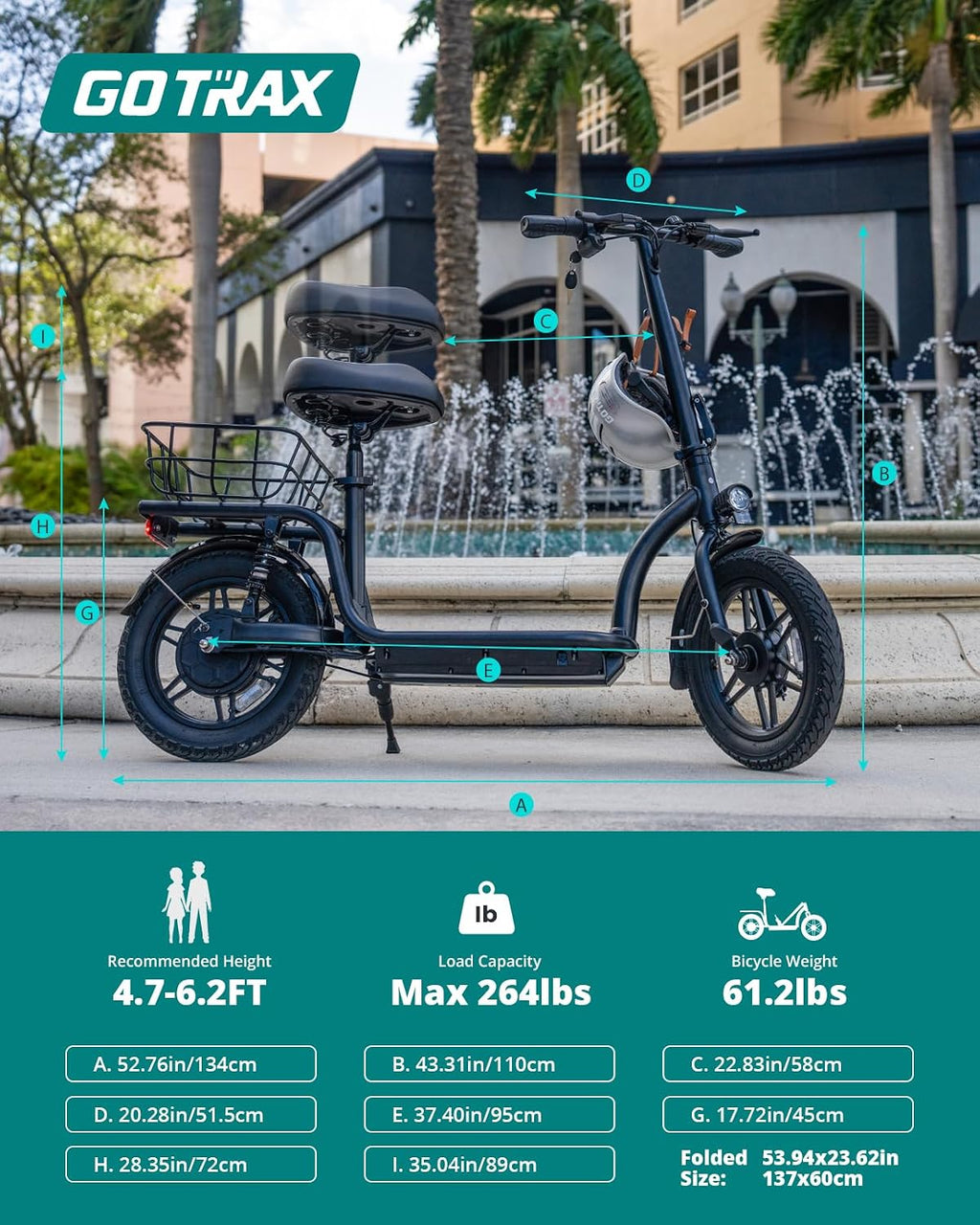 Electric Scooter with Seat for Adults, 350W–500W Motor, Up to 20 MPH, 19–25 Mile Range, All-Terrain Tires, Wide Deck & Rear Storage Basket