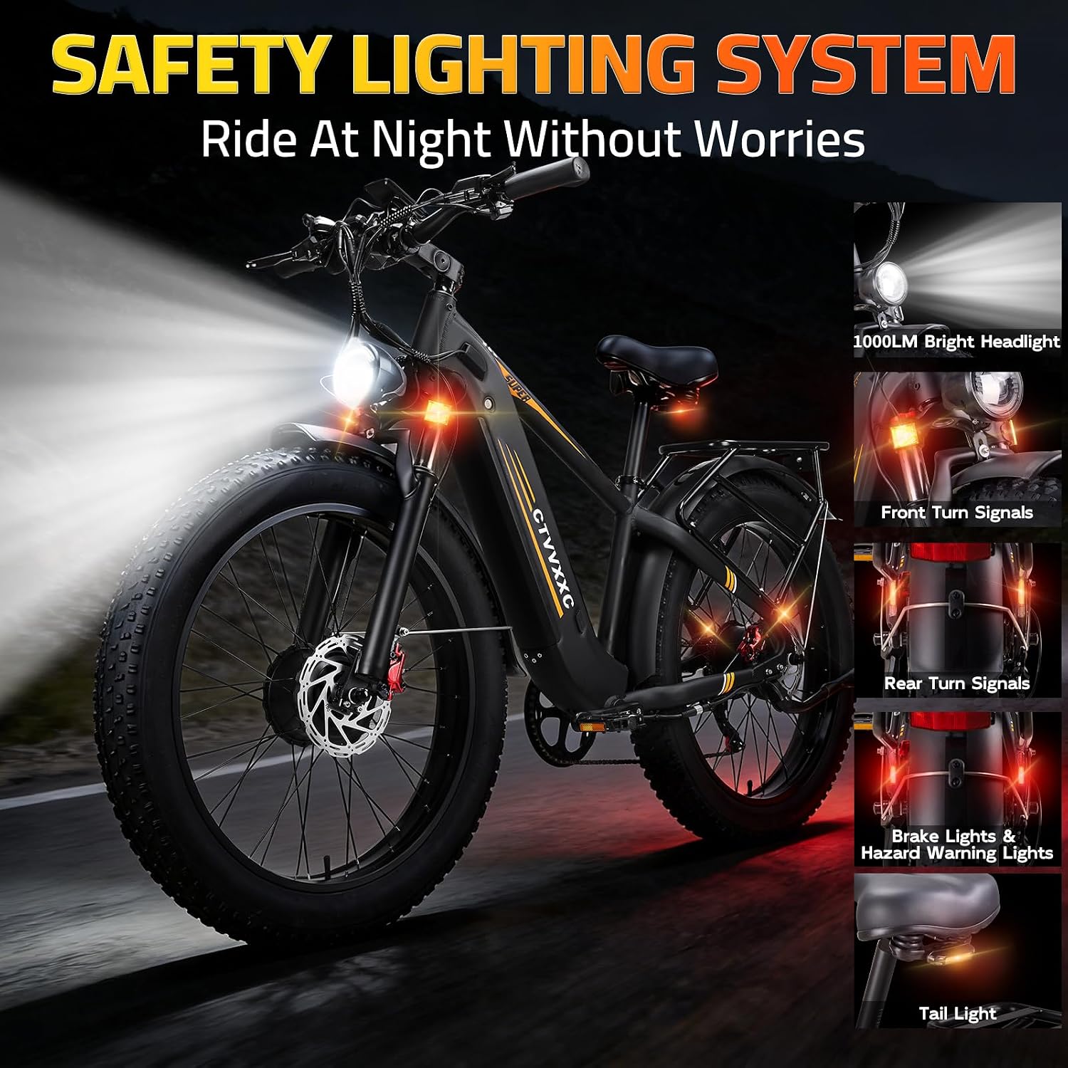 26" Dual Motor Electric Bike for Adults, 8000W Peak Motor, Up to 50 MPH, Up to 100 Mile Range, Full Suspension All-Terrain E-Bike