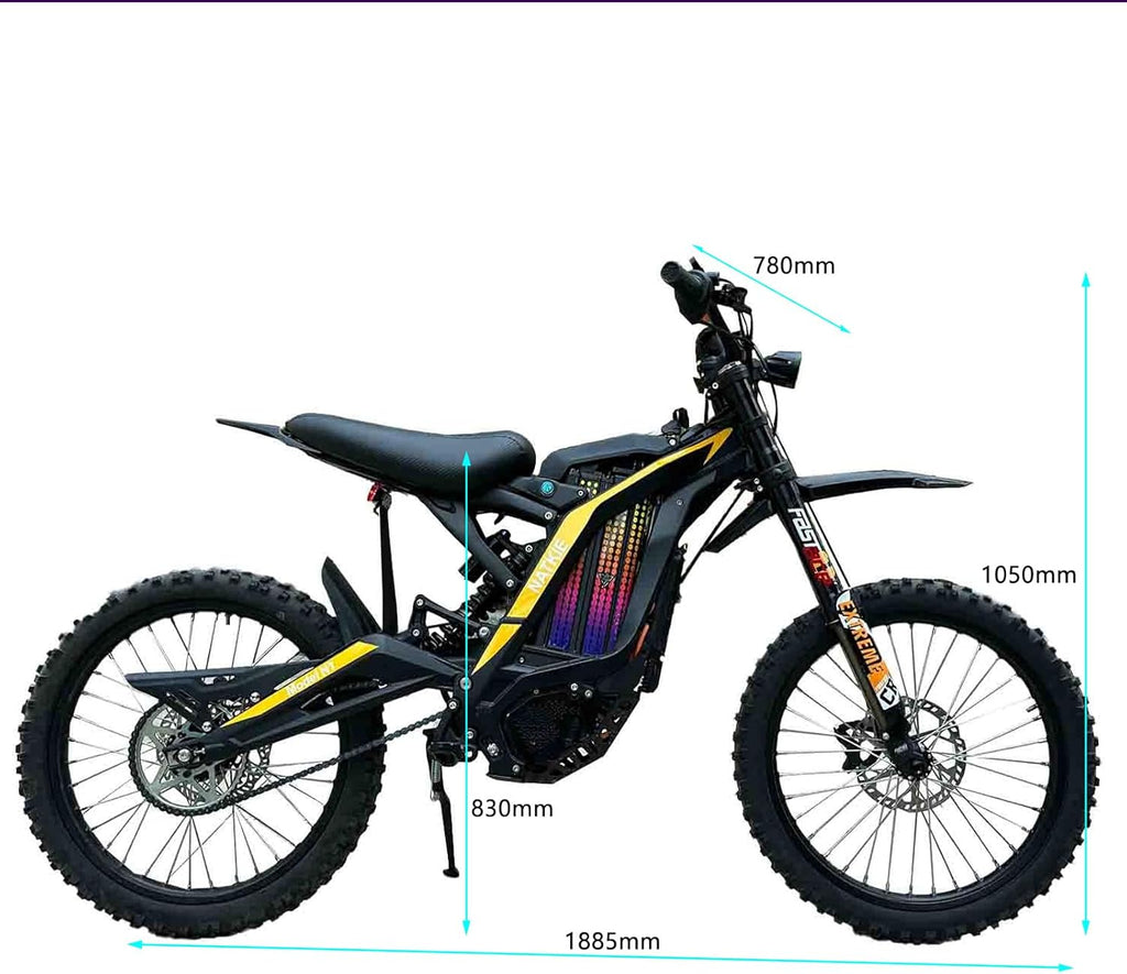 Adult High-Power Electric Dirt Bike – 8000W Peak Mid-Mounted Motor, 72V 30Ah Removable Battery, 50 MPH Off-Road E-Motorcycle