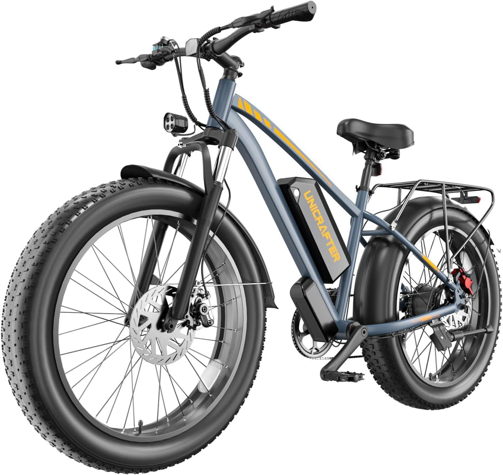 26" × 4" Fat Tire Electric Mountain Bike for Adults, 1500W Peak Motor, Up to 32 MPH, Up to 90 Mile Range, 7-Speed Full Suspension E-Bike