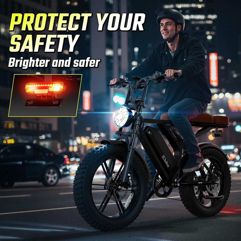 20" × 4.0" Fat Tire Electric Bike for Adults, 1500W Peak Motor, Up to 70–130 Mile Range, 7-Speed All-Terrain Commuter E-Bike
