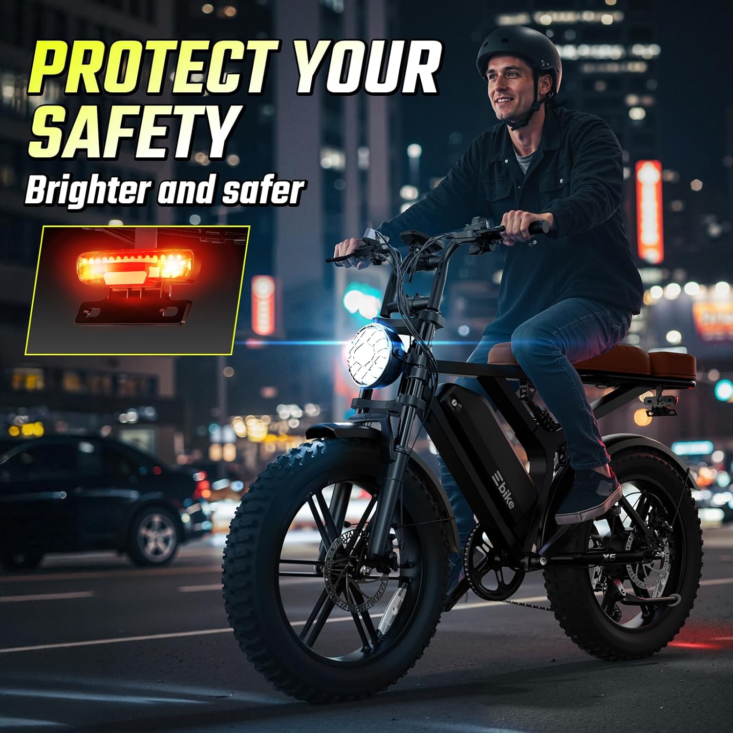 20" × 4.0" Fat Tire Electric Bike for Adults, 1500W Peak Motor, Up to 70–130 Mile Range, 7-Speed All-Terrain Commuter E-Bike