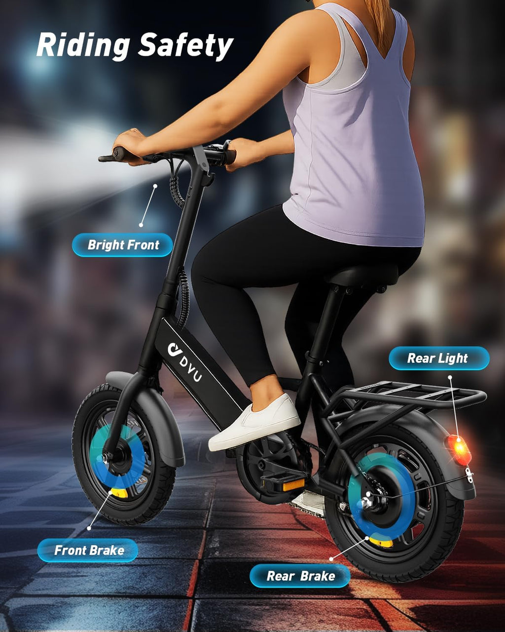 Folding Electric Bike for Adults & Teens with 350W Motor, 3 Assist Levels, Dual Disc Brakes & Commuter Design