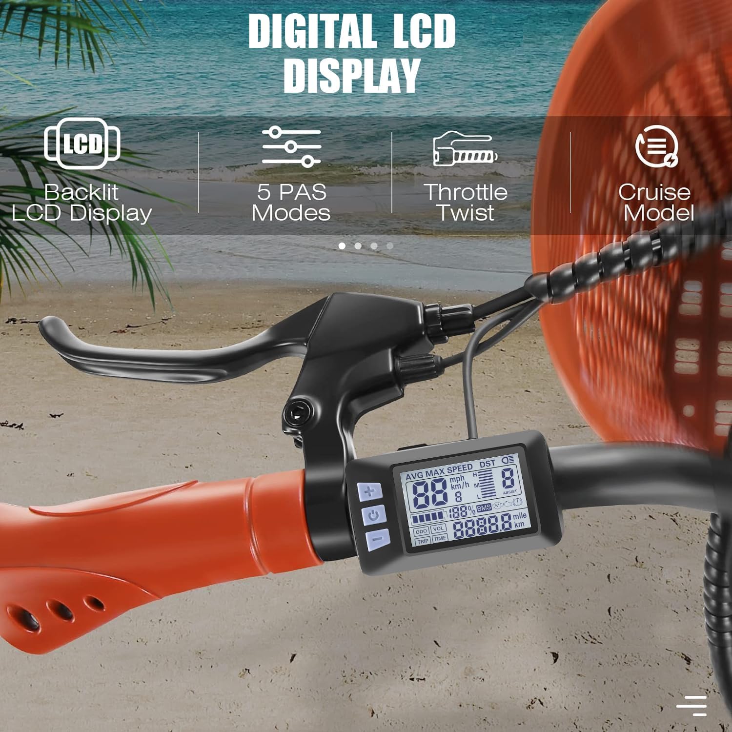 26" Step-Through Electric City Bike for Adults, Peak 749W Motor, Commuter E-Bike with Basket & Up to 50 Miles Range