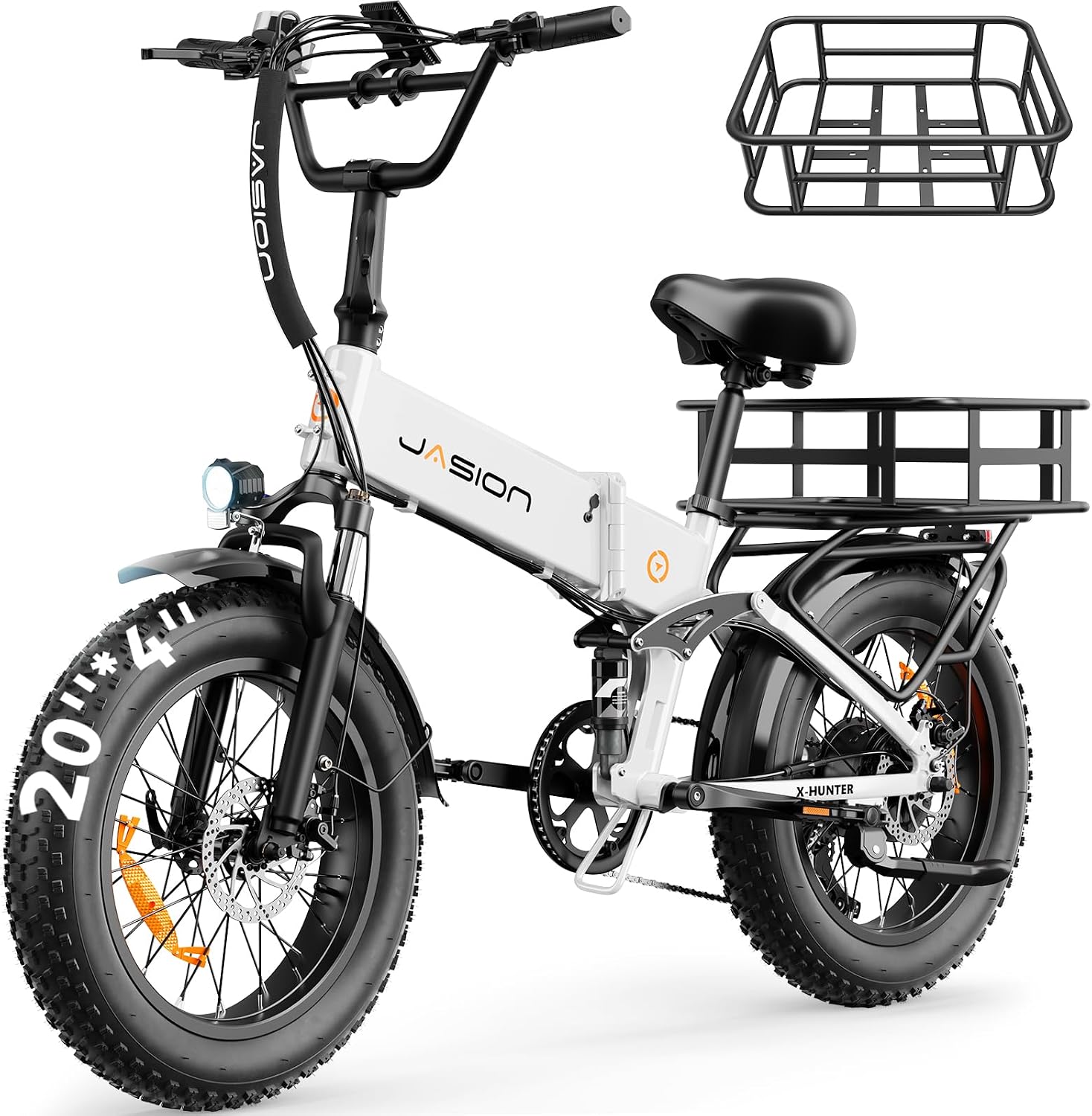 20" Foldable Electric Bike for Adults with Fat Tires, Peak Motor, Up to 30 MPH, Long-Range E-Bike for Commuting & Off-Road Riding