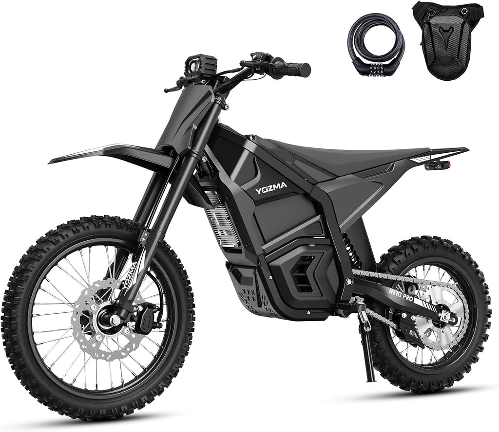 Electric Dirt Bike, 5500W Peak Mid-Drive Motor, Up to 50 MPH, 60 Mile Range, Hydraulic Brakes, Dual Suspension, Off-Road Electric Bike