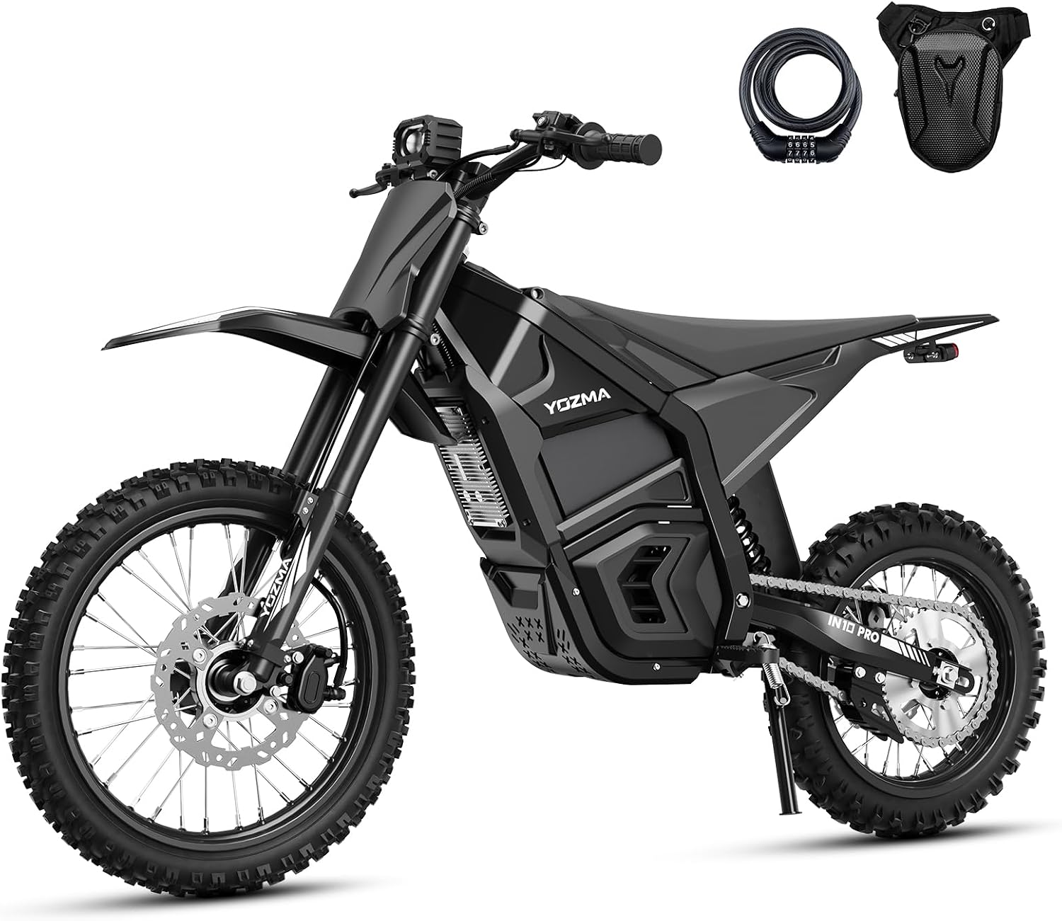 Electric Dirt Bike, 5500W Peak Mid-Drive Motor, Up to 50 MPH, 60 Mile Range, Hydraulic Brakes, Dual Suspension, Off-Road Electric Bike