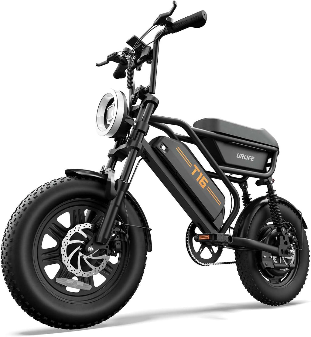 Electric Dirt Bike for Adults & Teens, 16" Fat Tire All-Terrain E-Bike with Storage Box, Removable Power Pack, UL 2849 Certified