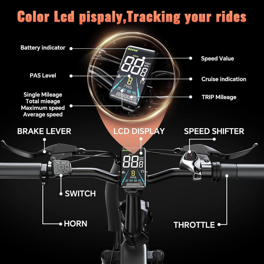 20" Folding Fat Tire Electric Bike for Adults with 1500W Motor, Dual Suspension, Up to 70 Miles Range & Electric Mountain Bike Design