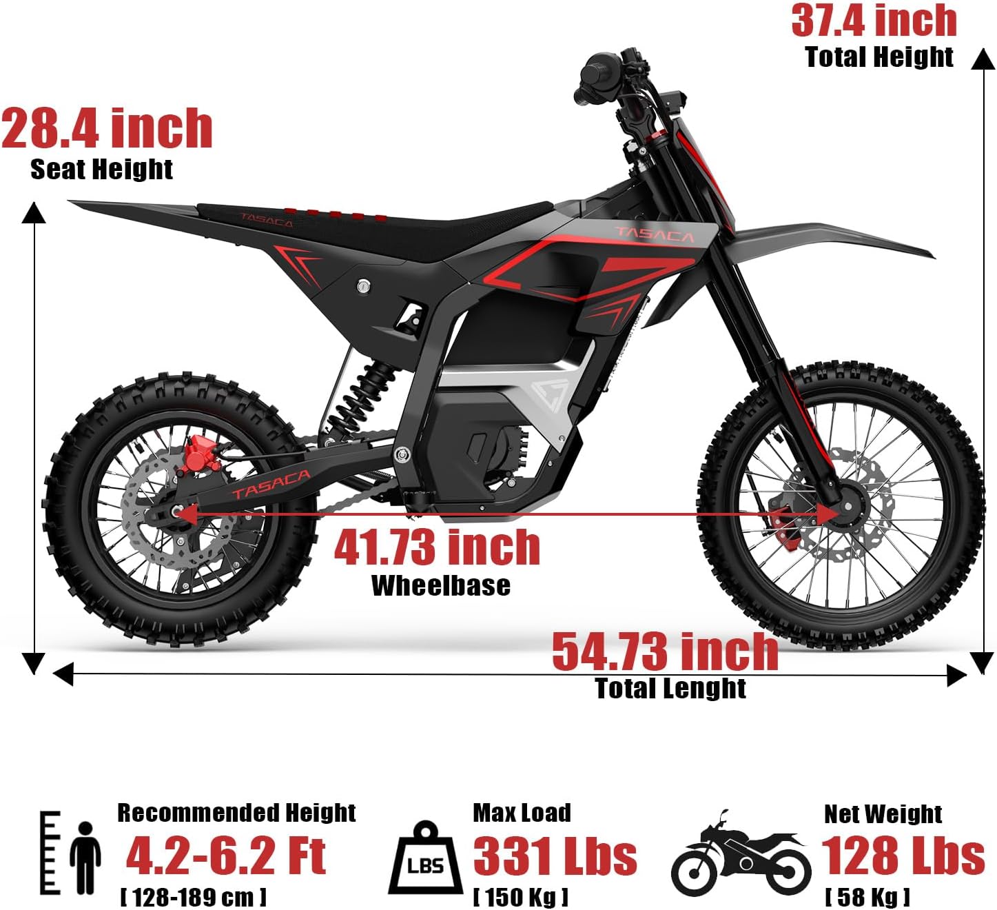 Electric Dirt Bike for Teens, Peak 5500W Motor, Up to 55 MPH, Off-Road Electric Motorcycle with Hydraulic Suspension & Fat Tires