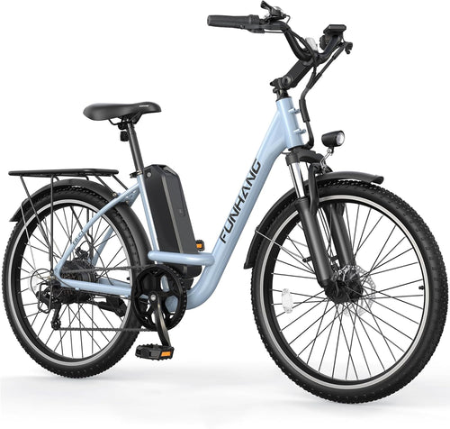 1000W Peak Electric City Cruiser Bike for Adults, 26" Commuter E-Bike, Up to 20 MPH Speed, 50 Miles Range, 7-Speed Gear System, Adjustable Stem & UL 2849 Certified
