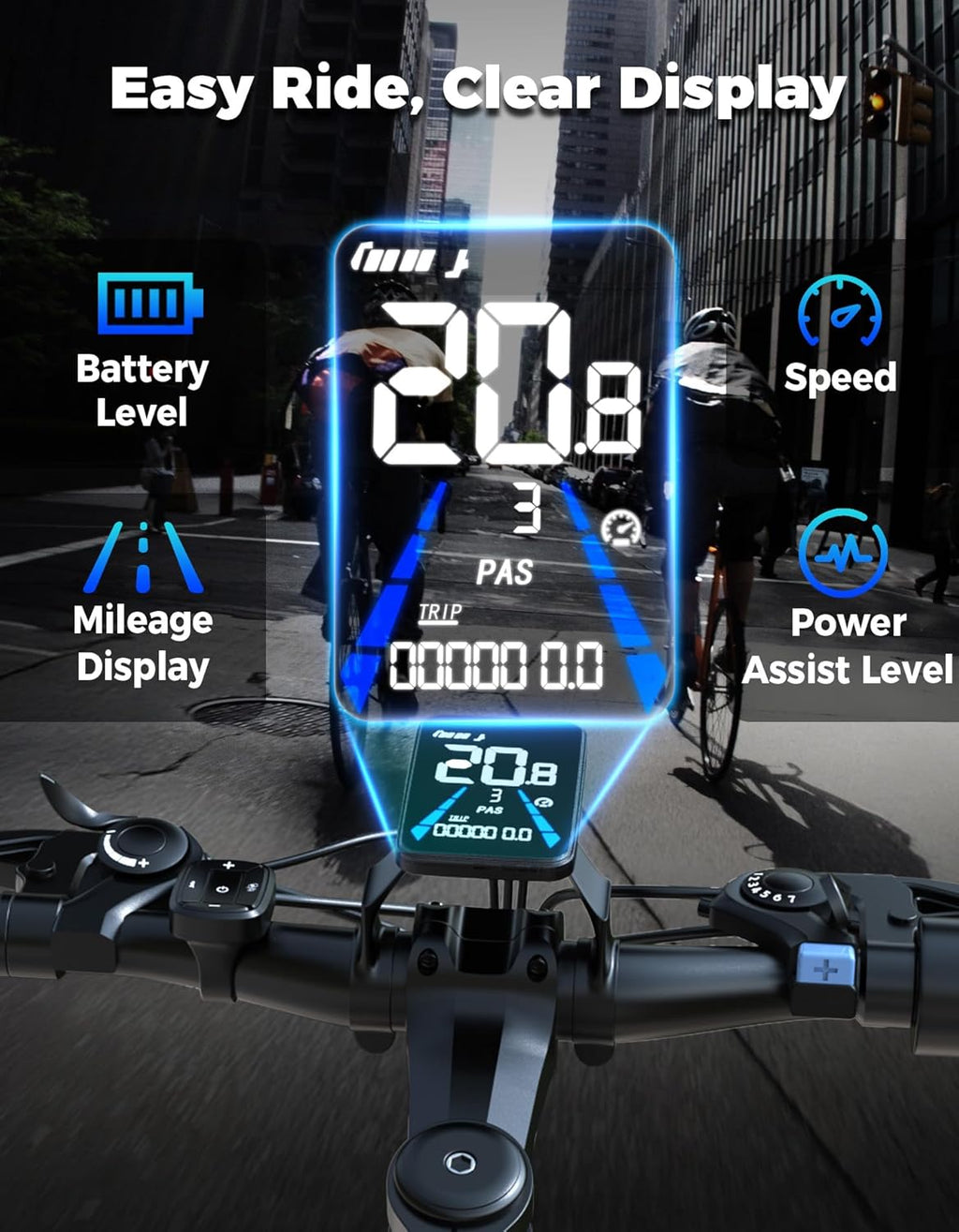 1500W Peak Electric Mountain Bike for Adults, 26" E-Bike with Up to 25 MPH Speed, 65 Miles Range, 7-Speed Gear System & Removable Power Pack